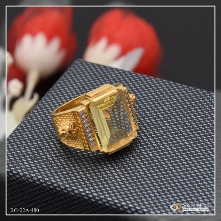 1 gram gold forming yellow stone with diamond delicate