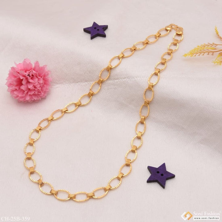 Gold plated chain for men featuring purple star charm - 1 Gram Gold - Style B359