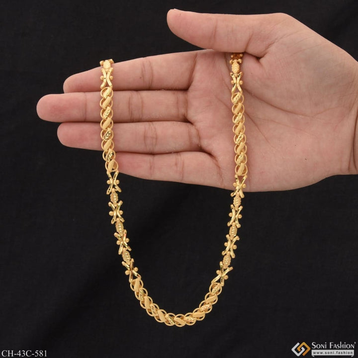 1 gram gold plated 2 in kohli attention-getting design chain