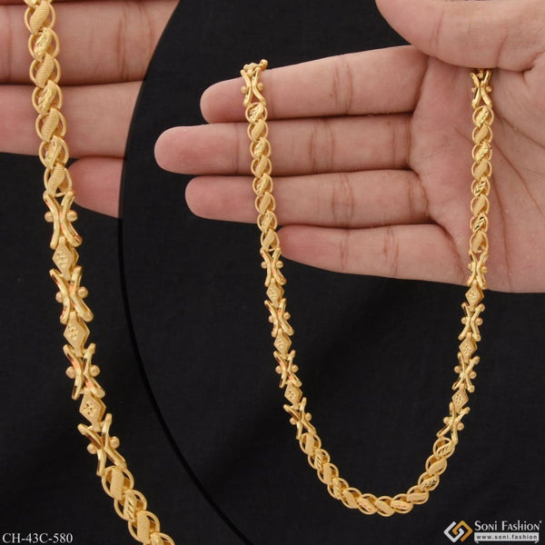 1 gram gold plated 2 in kohli finely detailed design chain