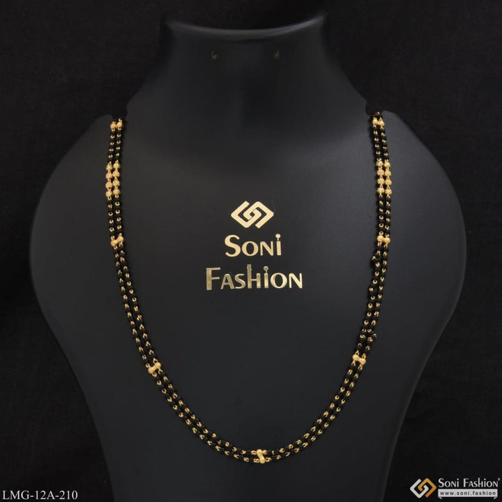 1 Gram Gold Plated 2 Line Brilliant Design Mangalsutra Dori