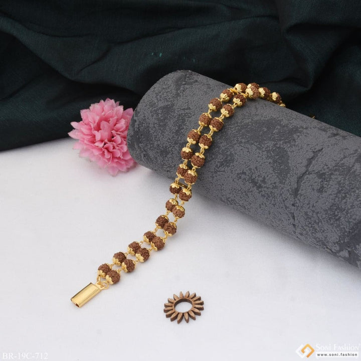 1 gram gold plated 2 line glittering design rudraksha