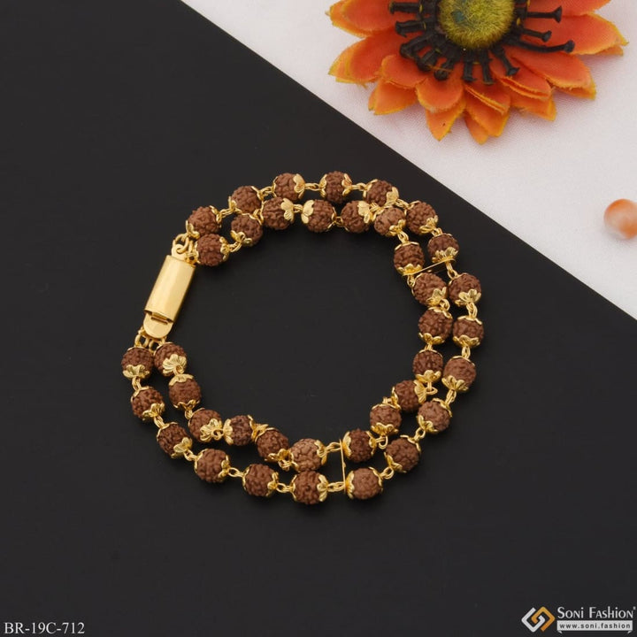 1 gram gold plated 2 line glittering design rudraksha