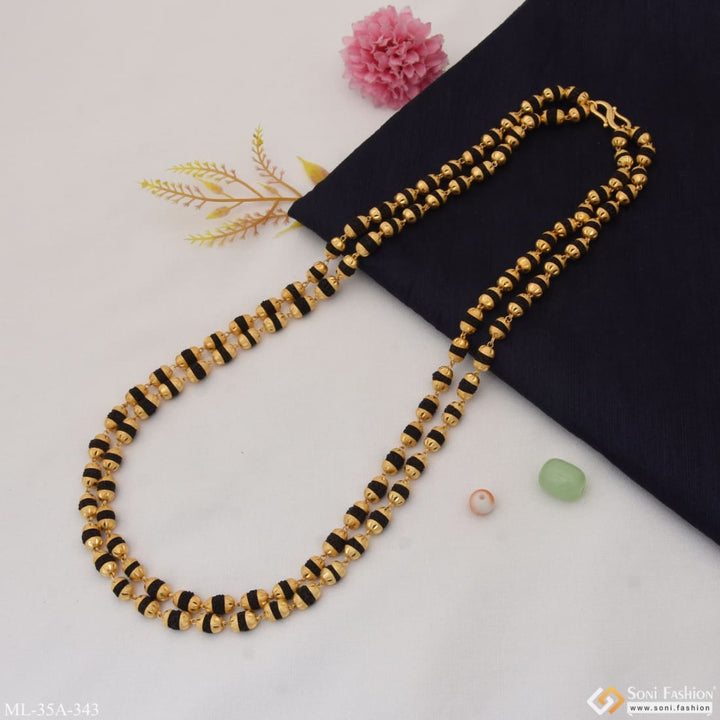 1 gram gold plated 2 line glittering design rudraksha mala