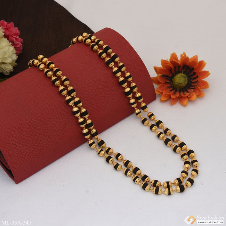 1 gram gold plated 2 line glittering design rudraksha mala