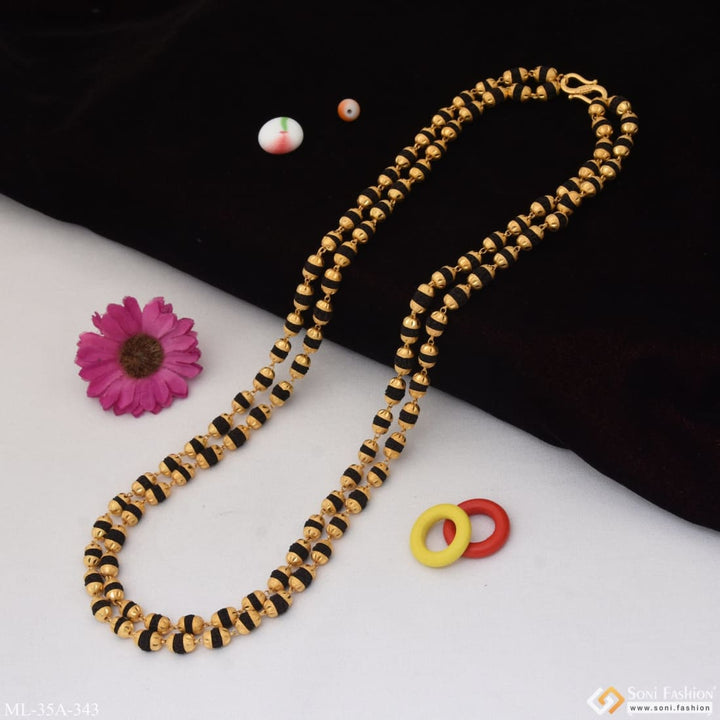 1 gram gold plated 2 line glittering design rudraksha mala