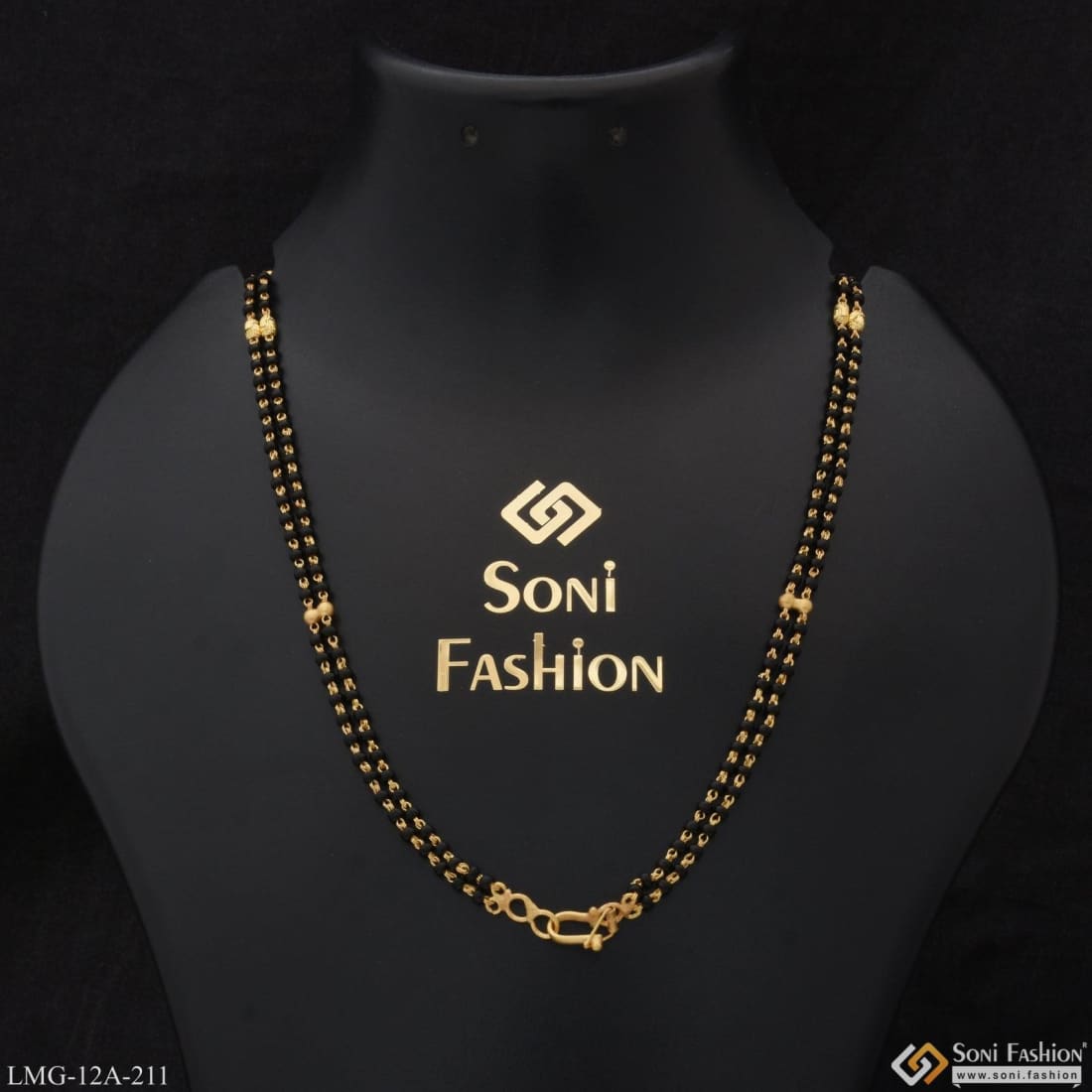 One gram gold on sale black dori necklace