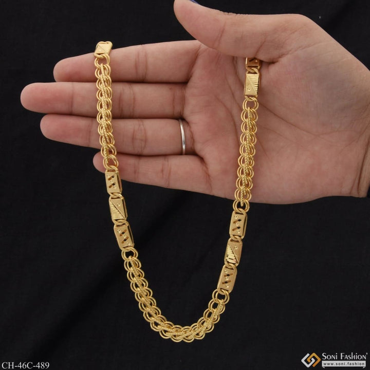 1 gram gold plated 2 line nawabi sophisticated design chain