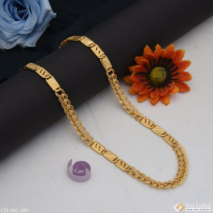 1 gram gold plated 2 line nawabi sophisticated design chain