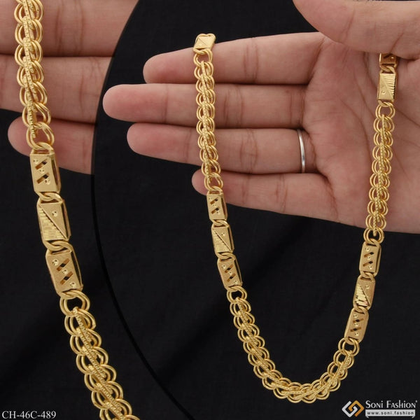 1 gram gold plated 2 line nawabi sophisticated design chain