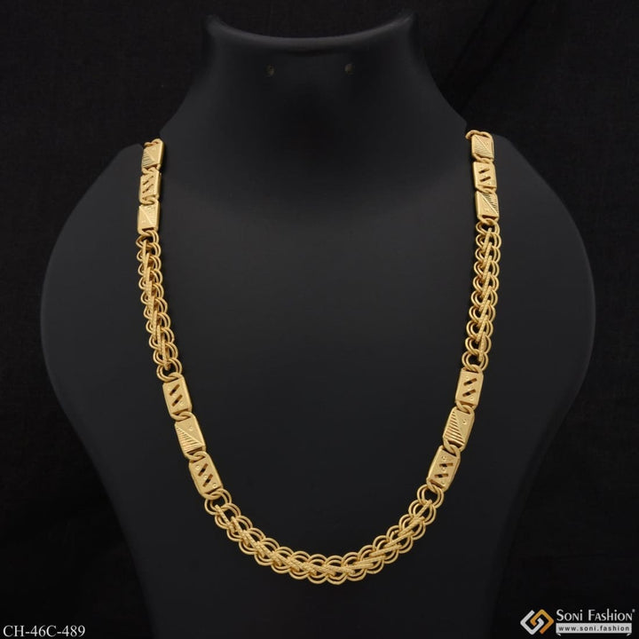 1 gram gold plated 2 line nawabi sophisticated design chain