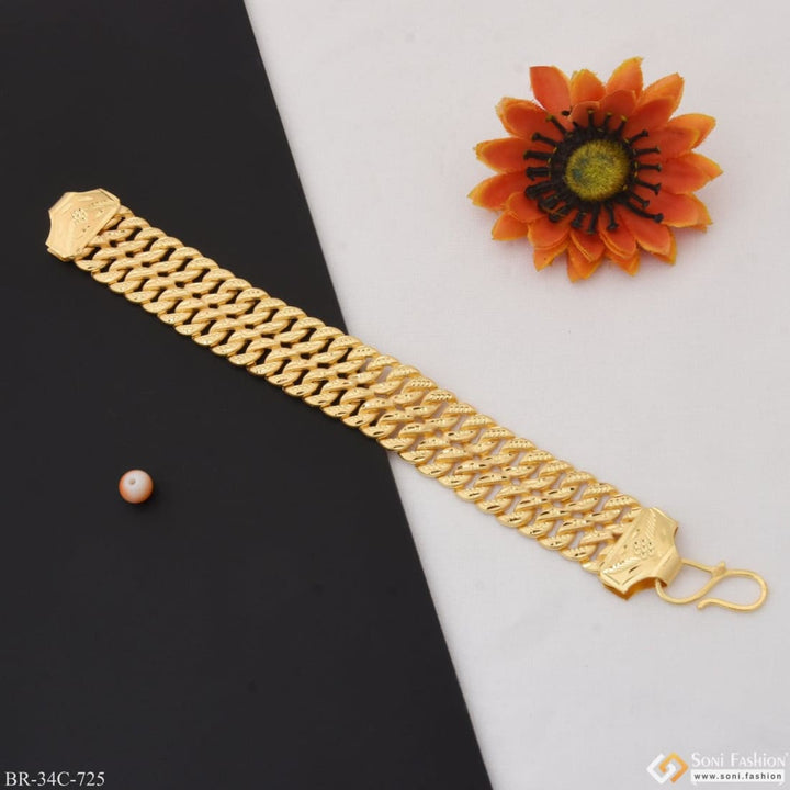 1 gram gold plated 2 line pokal prominent design bracelet