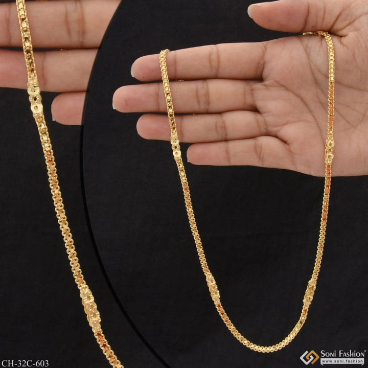 1 gram gold plated 2 in superior quality unique design chain