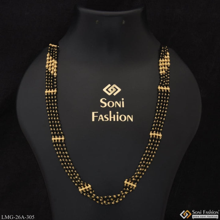 1 Gram Gold Plated 4 Line Finely Detailed Mangalsutra Dori