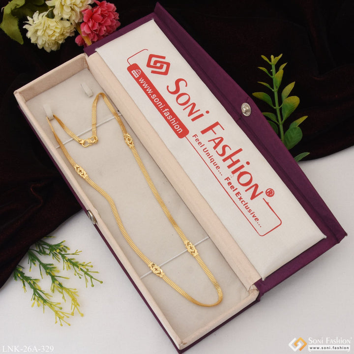 1 Gram Gold Plated Antique Design Graceful Chain for Ladies