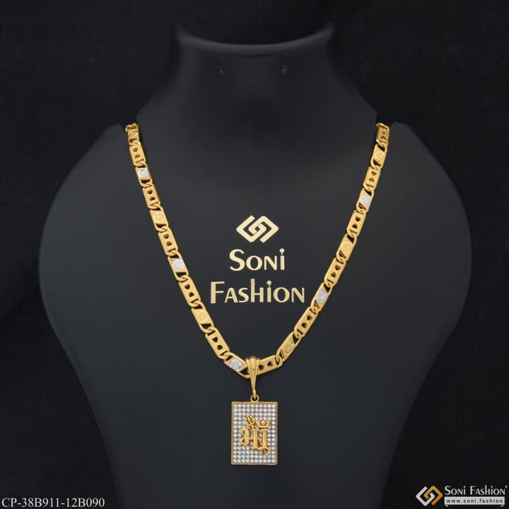 1 gram gold plated maa artisanal design chain pendant combo