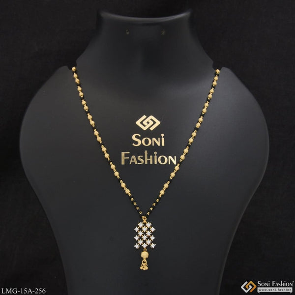 1 gram gold plated artisanal graceful design mangalsutra for