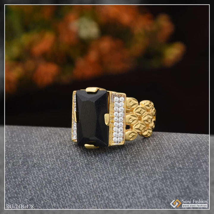 1 Gram Gold Plated Black Stone Lovely Design High-quality