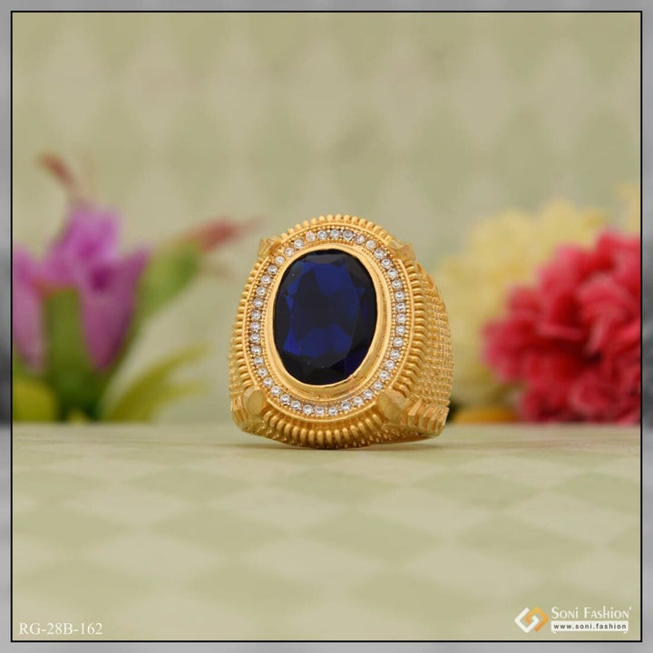 1 Gram Gold Plated Blue Stone Best Quality Durable Design