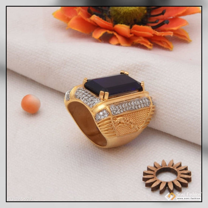 1 gram gold plated blue stone with diamond fashionable