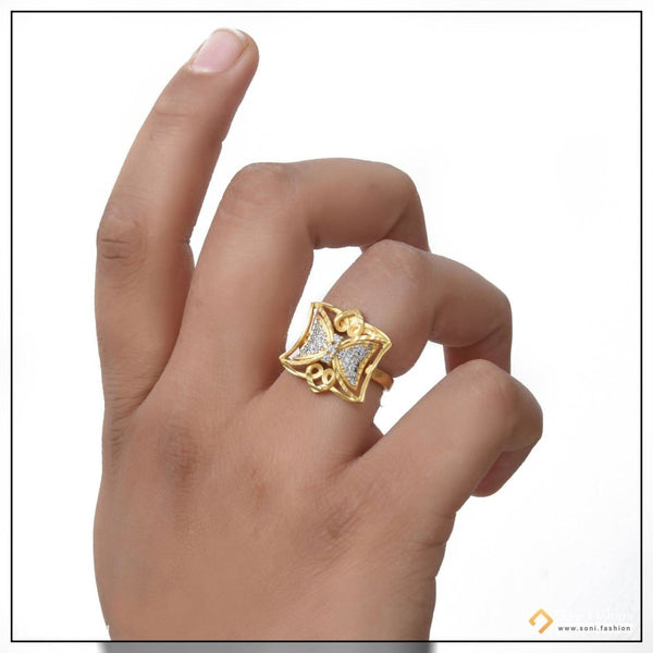 1 Gram Gold Plated Butterfly With Diamond Best Quality Ring