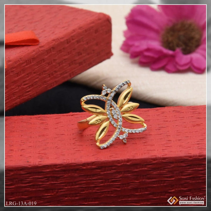 1 gram gold plated butterfly with diamond fashionable ring