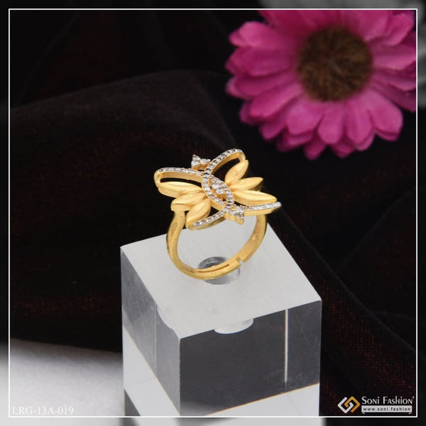 1 gram gold plated butterfly with diamond fashionable ring