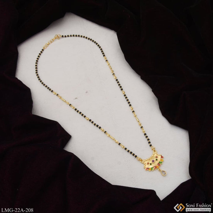 1 gram gold plated charming design fancy mangalsutra for