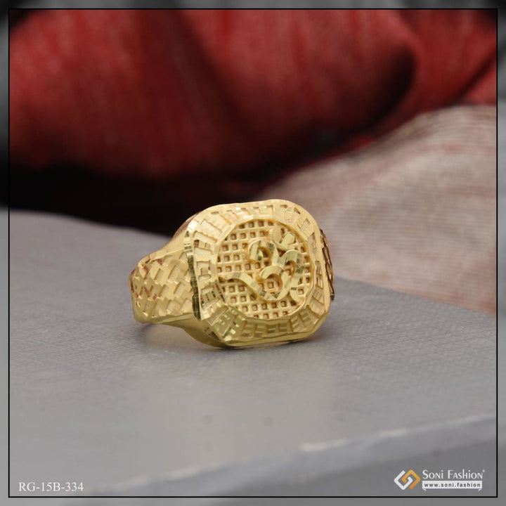 1 gram gold plated om classic design superior quality ring