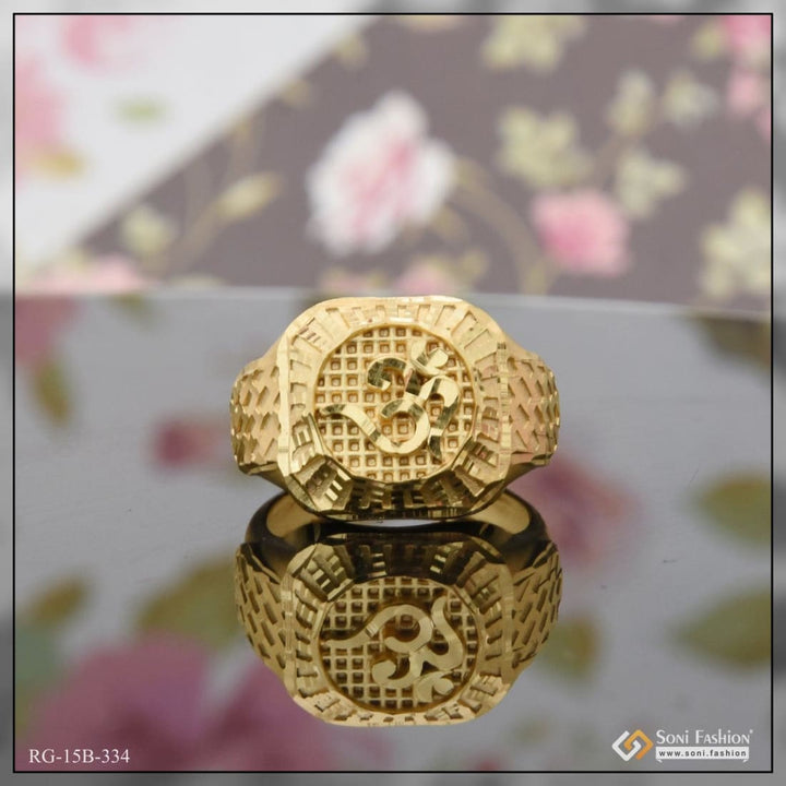 1 gram gold plated om classic design superior quality ring