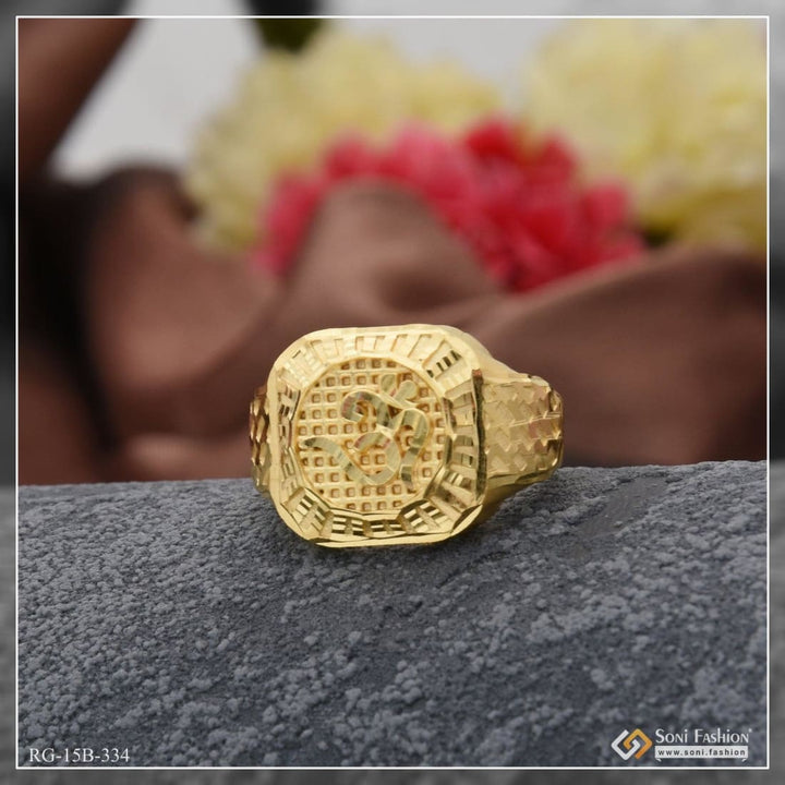 1 gram gold plated om classic design superior quality ring