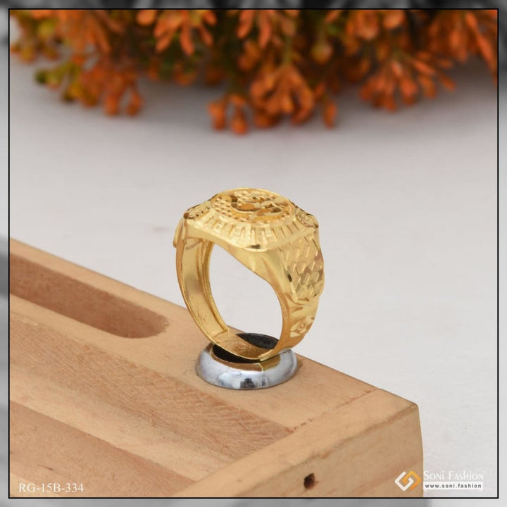 1 gram gold plated om classic design superior quality ring