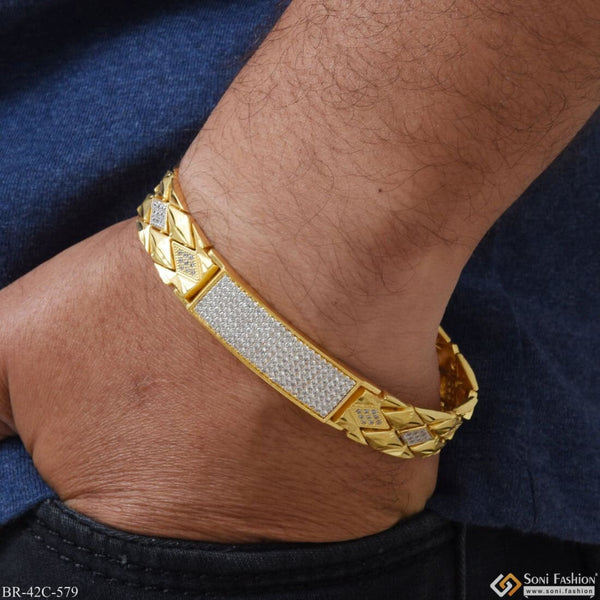 1 Gram Gold Plated With Diamond Artisanal Design Bracelet