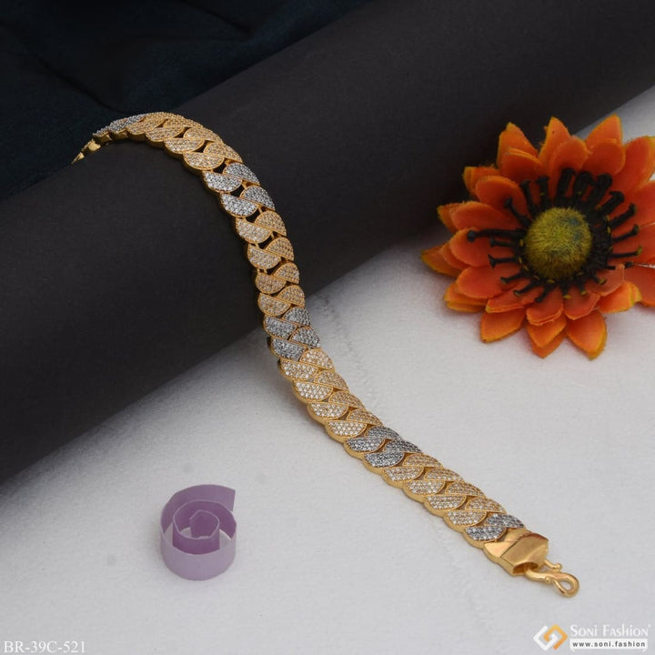 1 Gram Gold Plated With Diamond Artisanal Design Bracelet