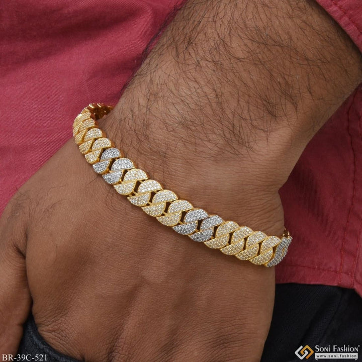 1 Gram Gold Plated With Diamond Artisanal Design Bracelet