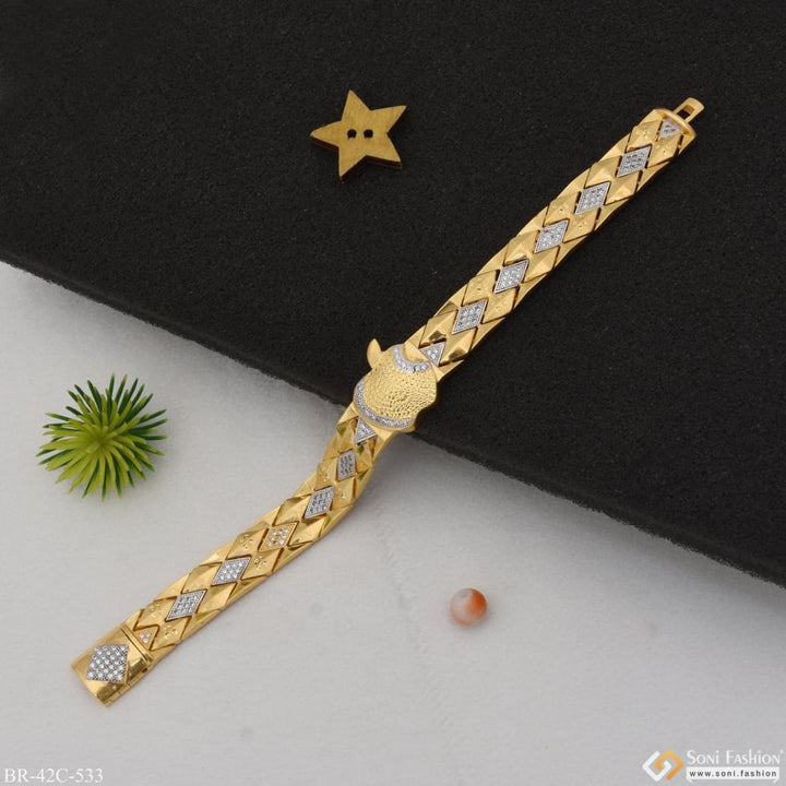 1 gram gold plated with diamond artisanal design bracelet