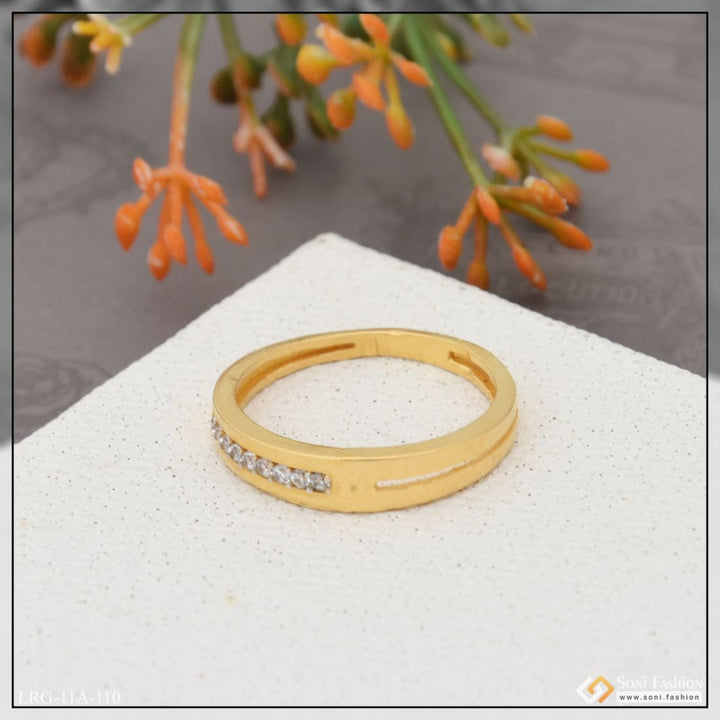 1 gram gold plated with diamond artisanal design ring for