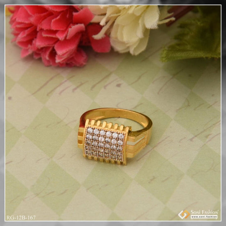 1 Gram Gold Plated With Diamond Attention-getting Design