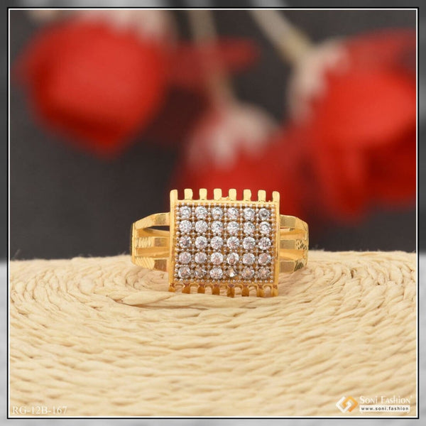 1 Gram Gold Plated With Diamond Attention-getting Design