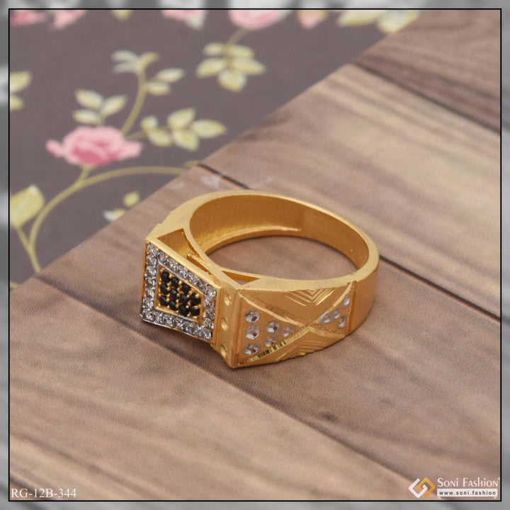 1 gram gold plated with diamond attention-getting design