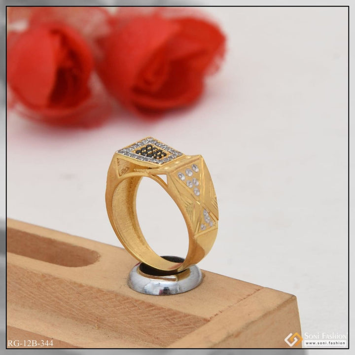 1 gram gold plated with diamond attention-getting design