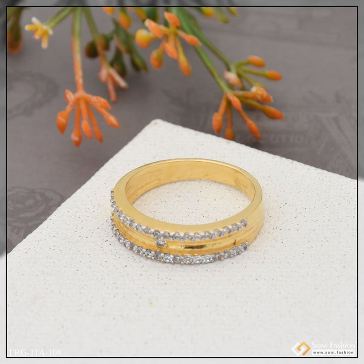 1 gram gold plated with diamond beautiful design ring for