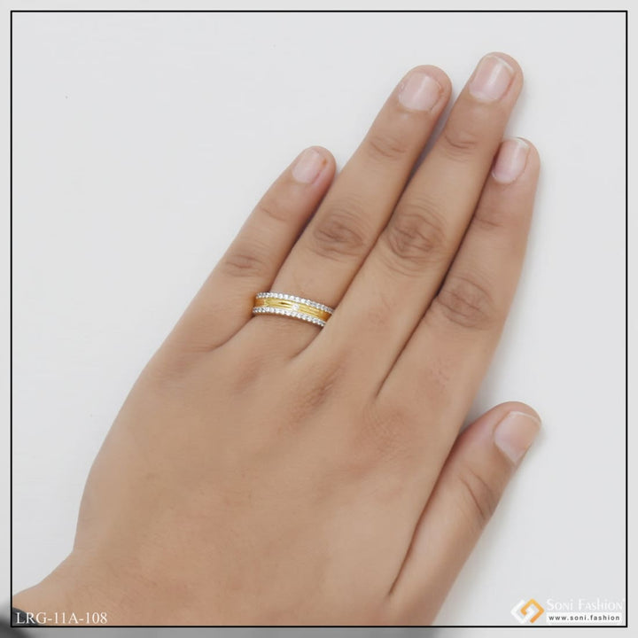 1 gram gold plated with diamond beautiful design ring for