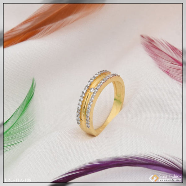 1 gram gold plated with diamond beautiful design ring for