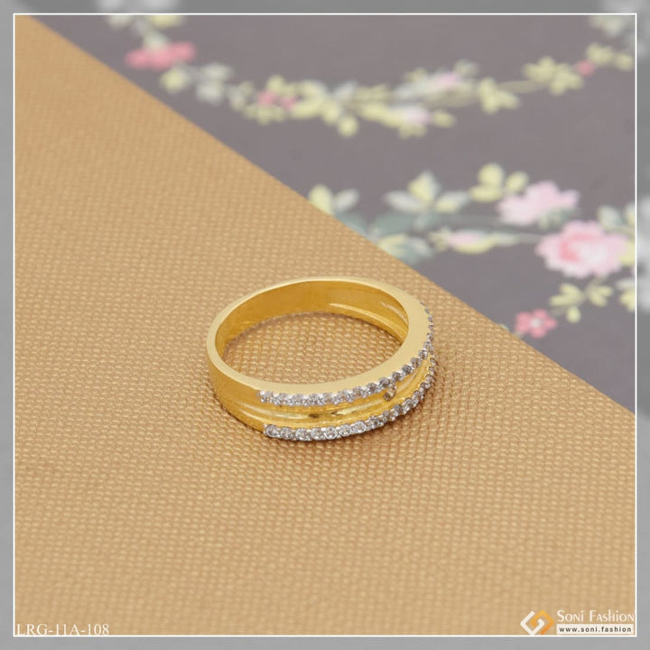 1 gram gold plated with diamond beautiful design ring for