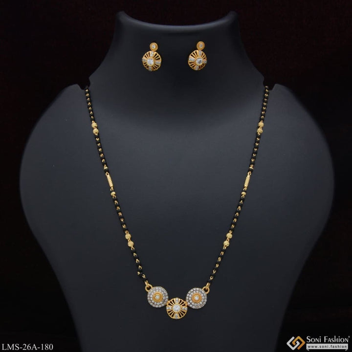 1 Gram Gold Plated With Diamond Best Quality Mangalsutra