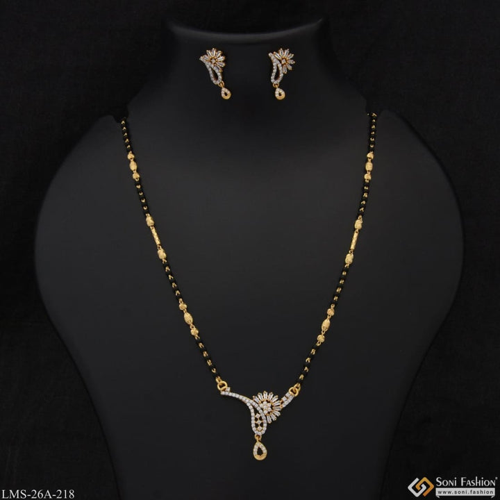 1 Gram Gold Plated With Diamond Best Quality Mangalsutra