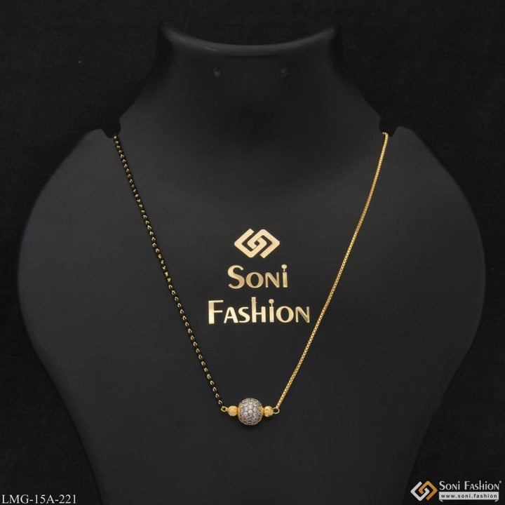 1 Gram Gold Plated With Diamond Best Quality Mangalsutra