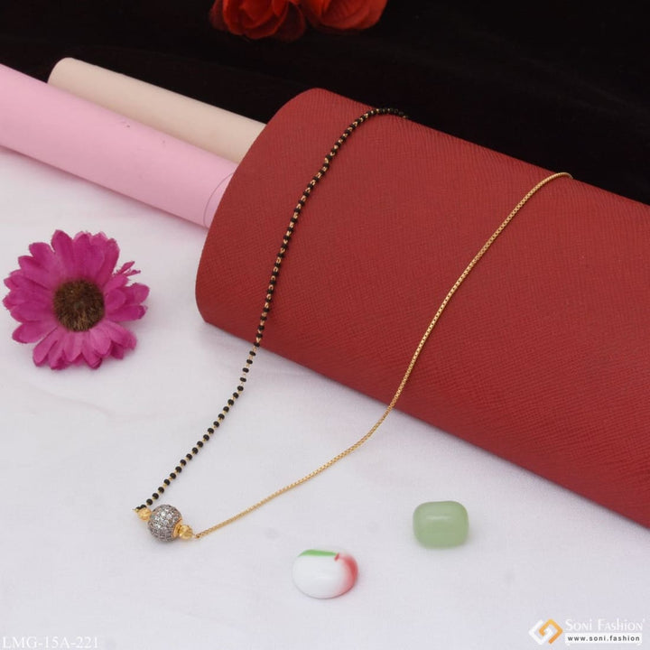 1 Gram Gold Plated With Diamond Best Quality Mangalsutra