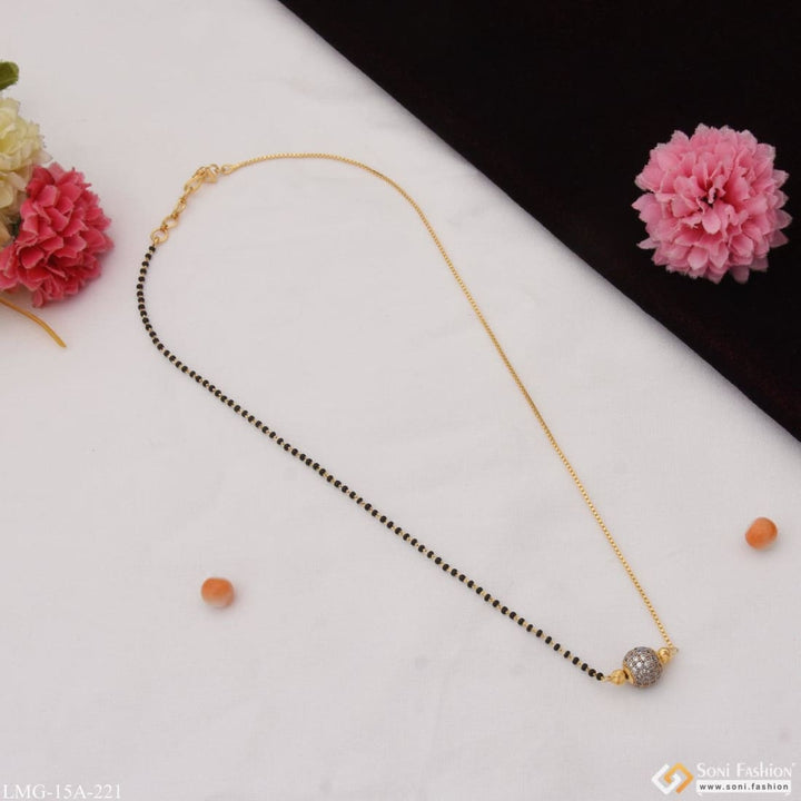 1 Gram Gold Plated With Diamond Best Quality Mangalsutra